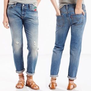 Rare Cherry Embroidered Levi’s